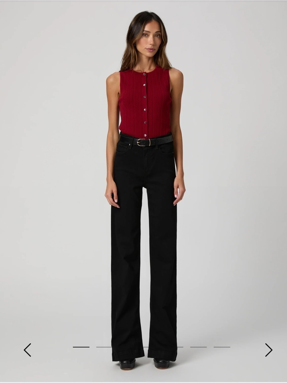 Paige Leenah Wide Leg Jeans Black Shadow Sz 27